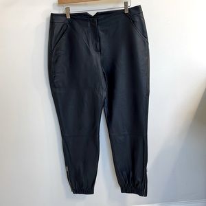 ASOS Navy Genuine Leather Jogger Pants Size 8